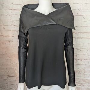 Xenia Design Black Off-Shoulder Long Sleeve Top